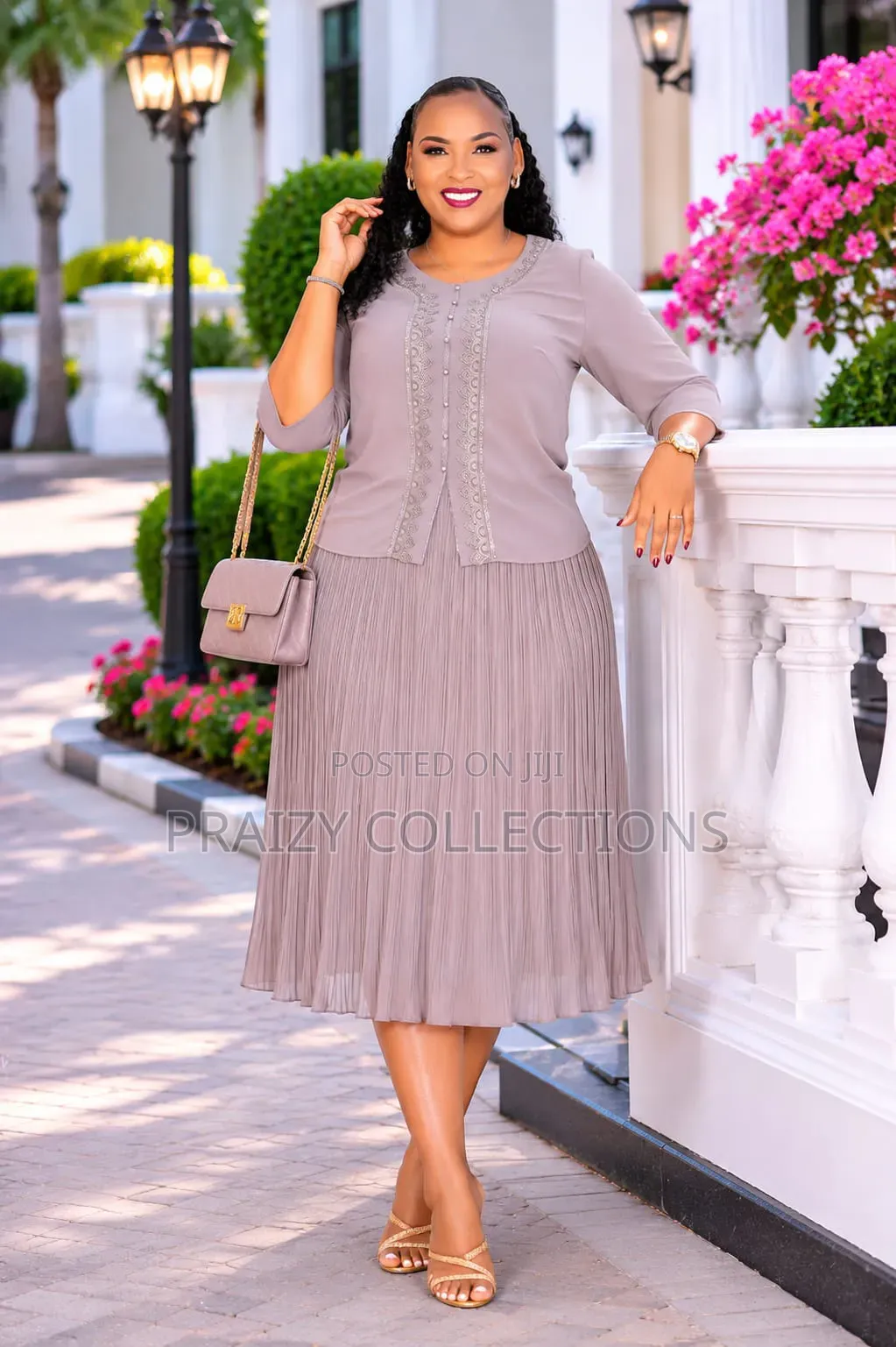 Chiffon Mama's Pleated Dress