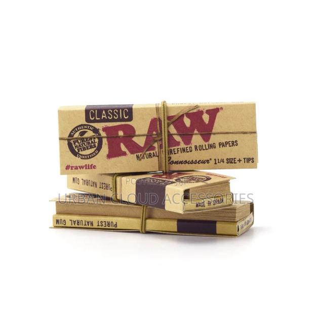 Raw Connoisseur 1 1⁄4 Medium Size Rolling Papers + Tips( Full Box) - thumbnail 2