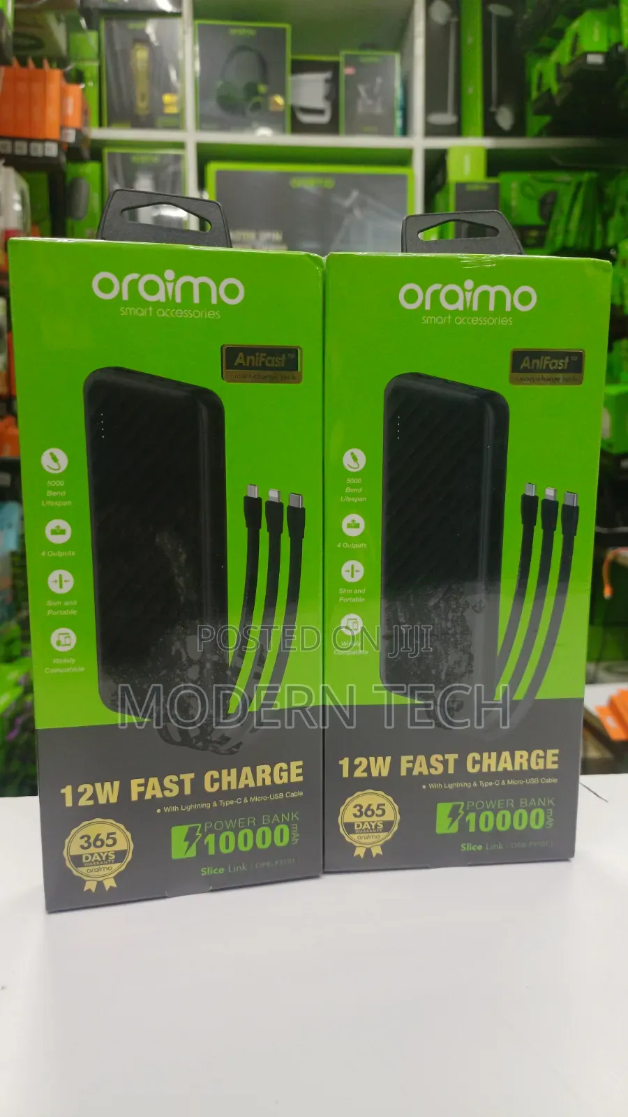 Oraimo 10000mah Portable Fast Charge Power Bank