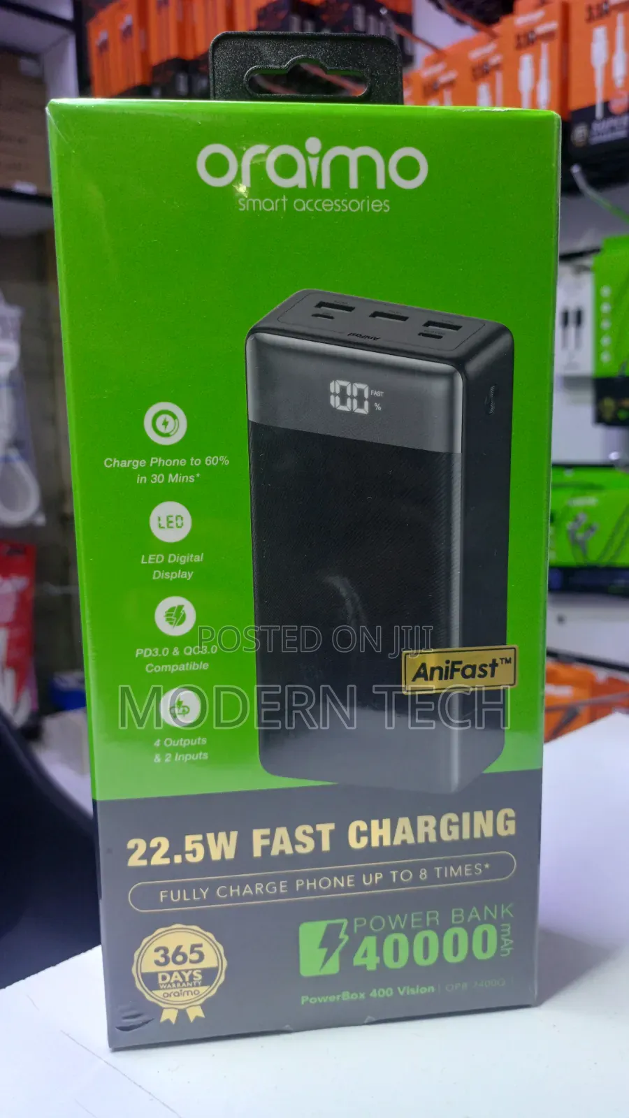 Oraimo 40000mah Power Bank Powerbox 400 Vision – Best Battery Backup