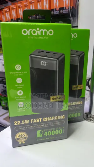 Oraimo Powerbox 400 40000mah Power Bank – Best Long Lasting Battery