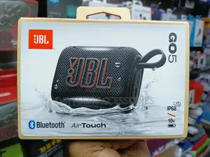 JBL Go 5 Portable Bluetooth Speaker Black With Ip68 Waterproof Rating.