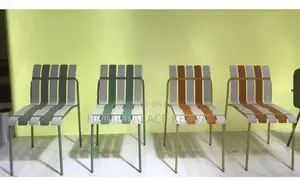 Plastic Chair: Stylish Two-Tone Striped Plastic Chair