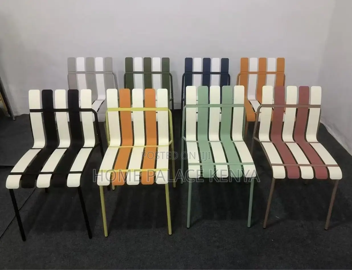 Plastic Chair: Stylish Two-Tone Striped Plastic Chair