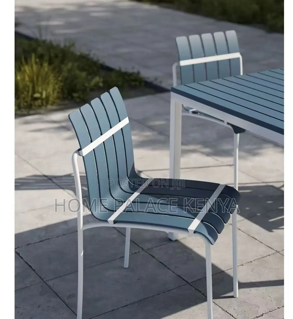Plastic Chair: Stylish Two-Tone Striped Plastic Chair