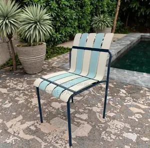 Plastic Chair: Stylish Two-Tone Striped Plastic Chair
