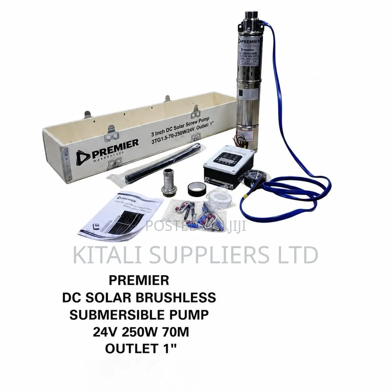 Premier 3-Inch Dc Solar Brushless Submersible Screw Pump Kit