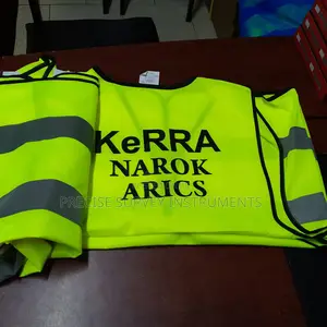 Green Printed Safety Reflector Vest Without Pockets
