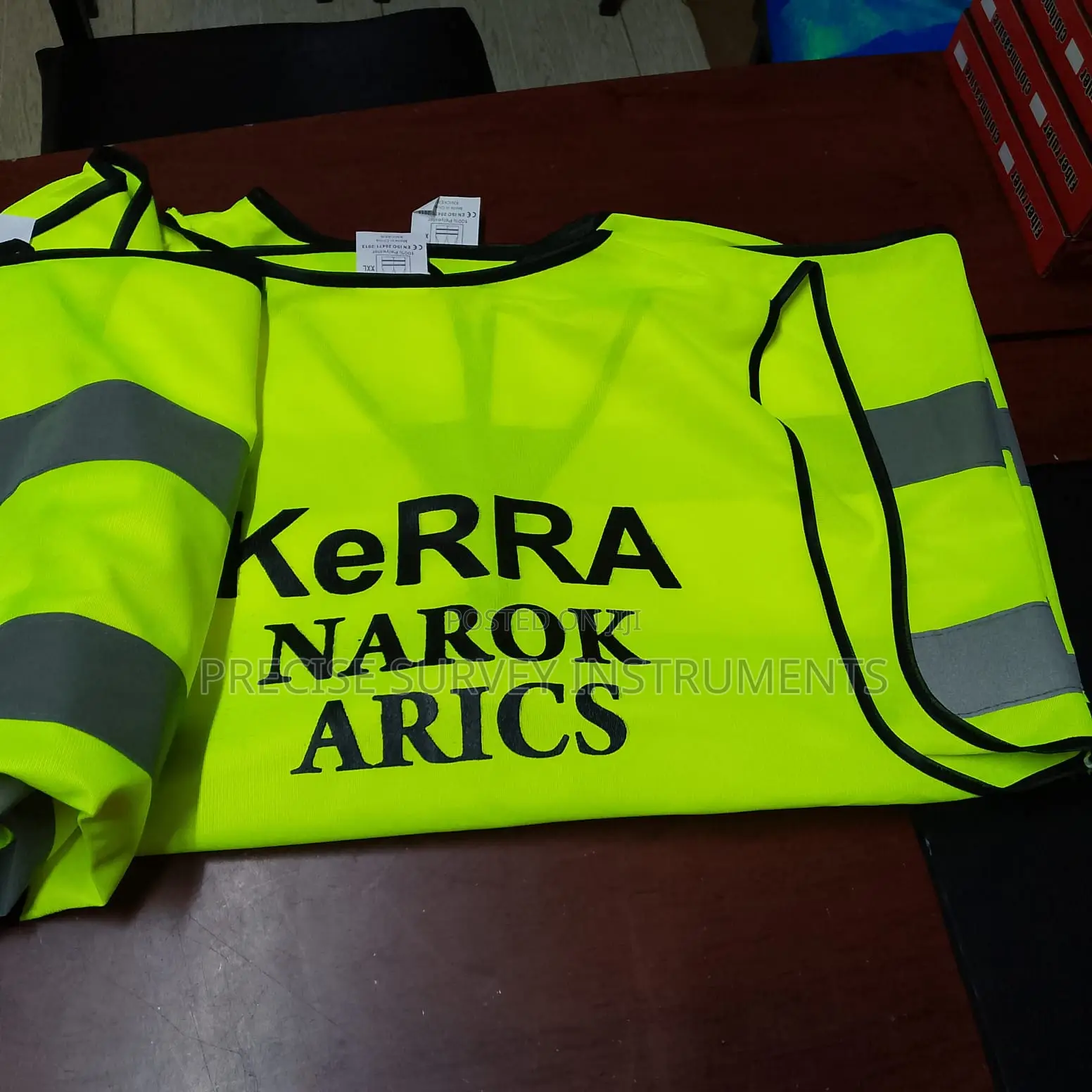 Green Reflective Safety Bib No Pocket Printed Design