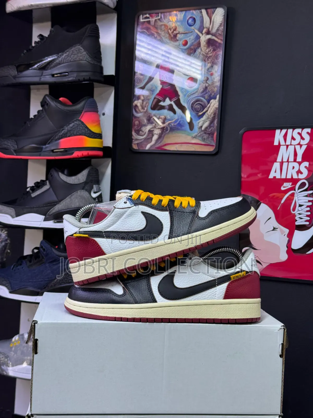 Custom Union La Jordan 1 Low 'Black Toe' Sneakers