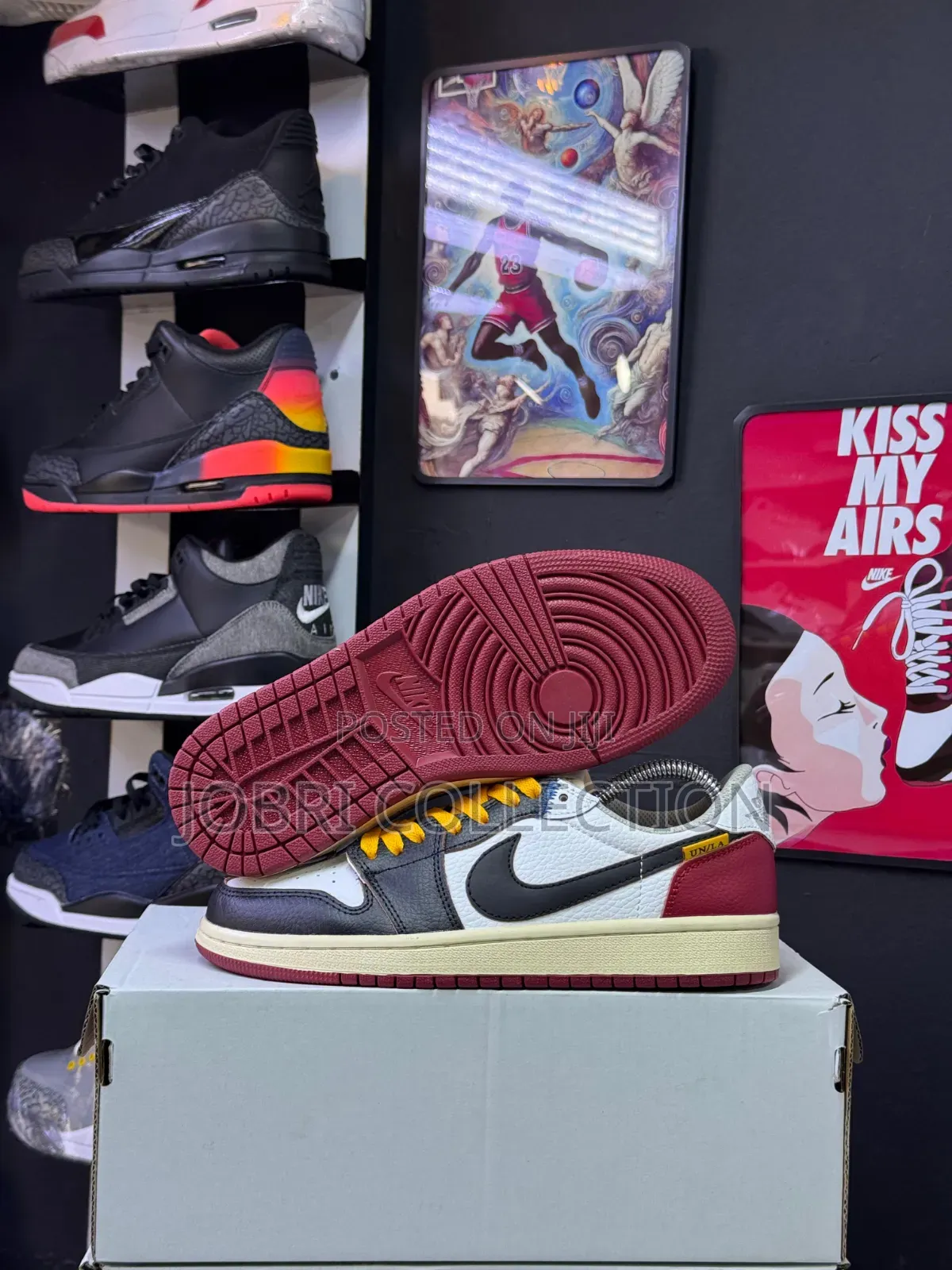 Custom Union La Jordan 1 Low 'Black Toe' Sneakers