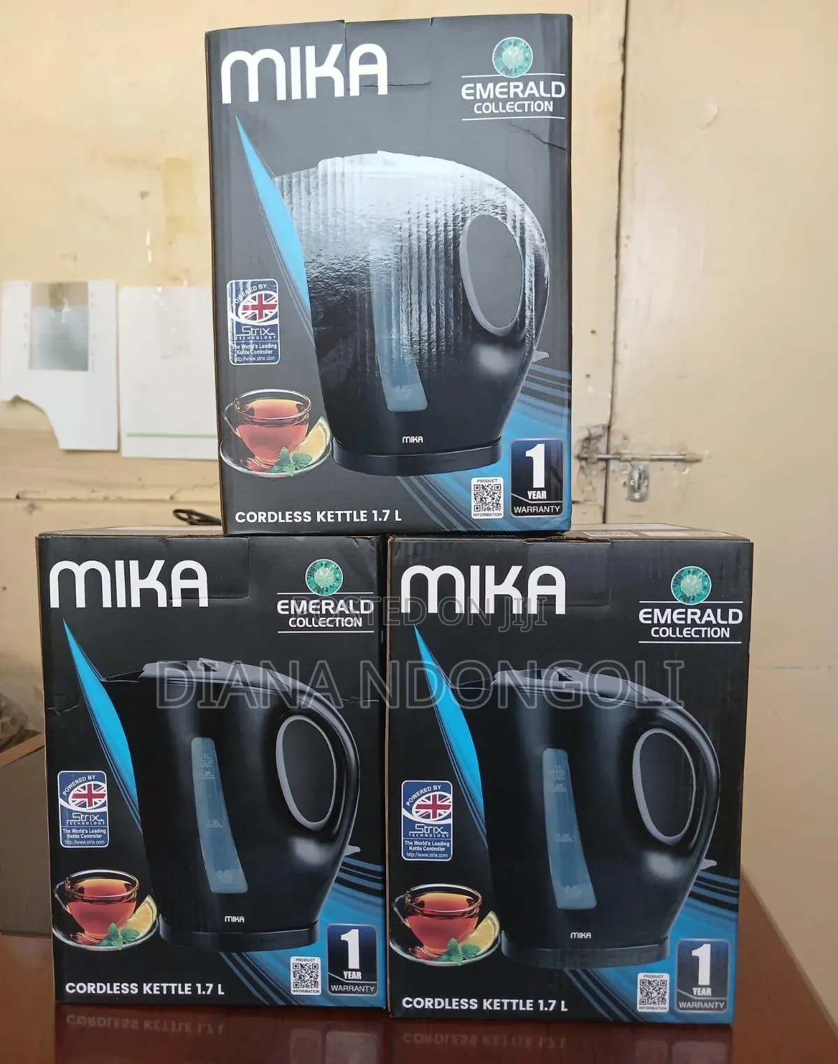 *Mika Cordless Kettle 1.7 L Black