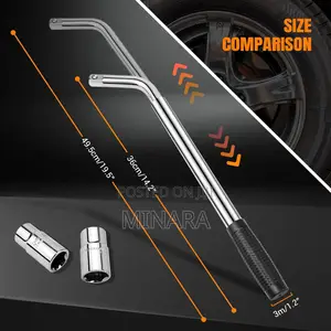 Wheel Spanner, Extendable Wheel Wrench, Socket Size 17, 19, 21, 23mm