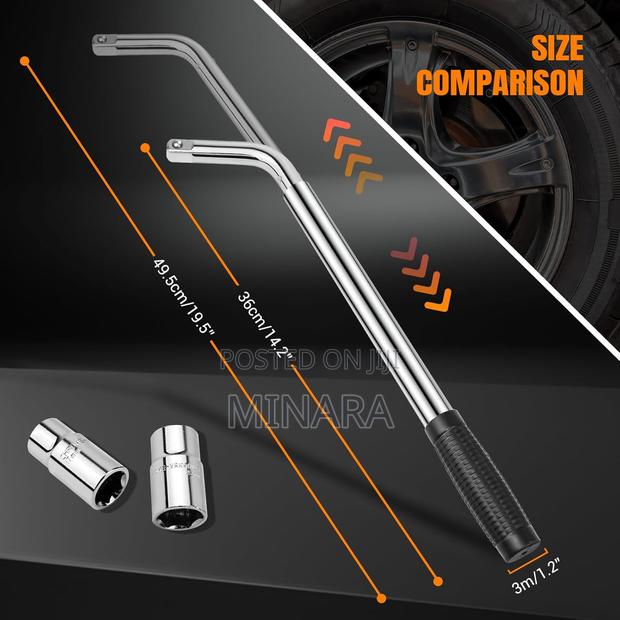 Wheel Spanner, Extendable Wheel Wrench, Socket Size 17, 19, 21, 23mm - thumbnail 3