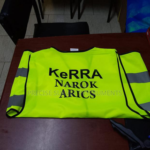 Green Reflector Vest With Printed Safety Stripes
