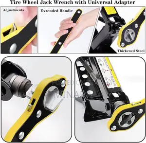 Scissor Jack Ratchet Wrench, Labor-Saving Wrench Universal Adapter