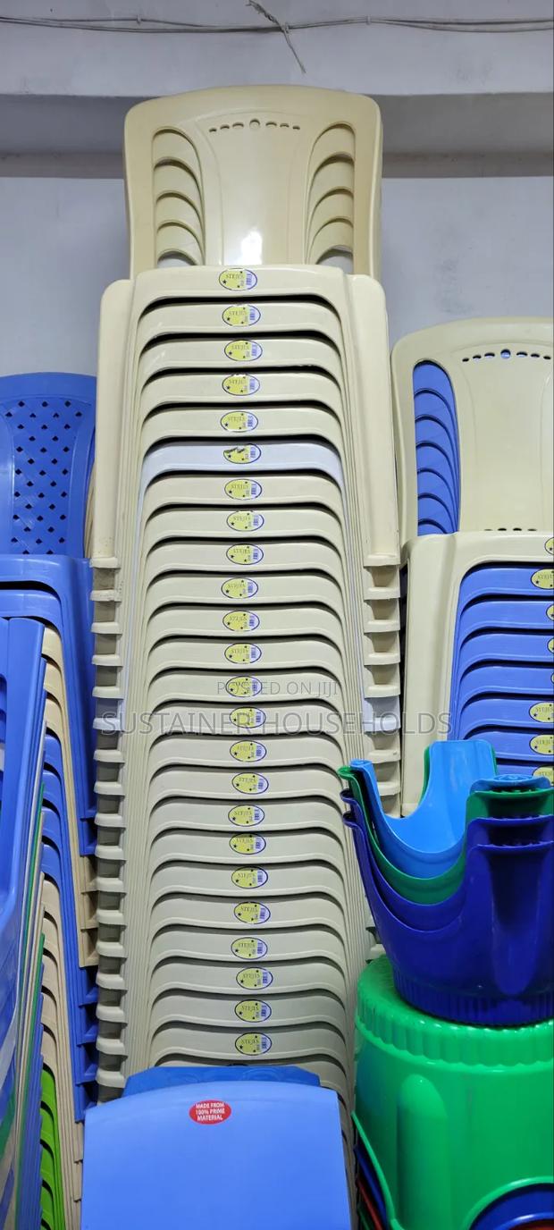 Cream Stejes Plastic Chairs - main view