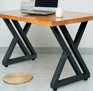 Study Table: Heavy Duty Metal Legs Wooden Table