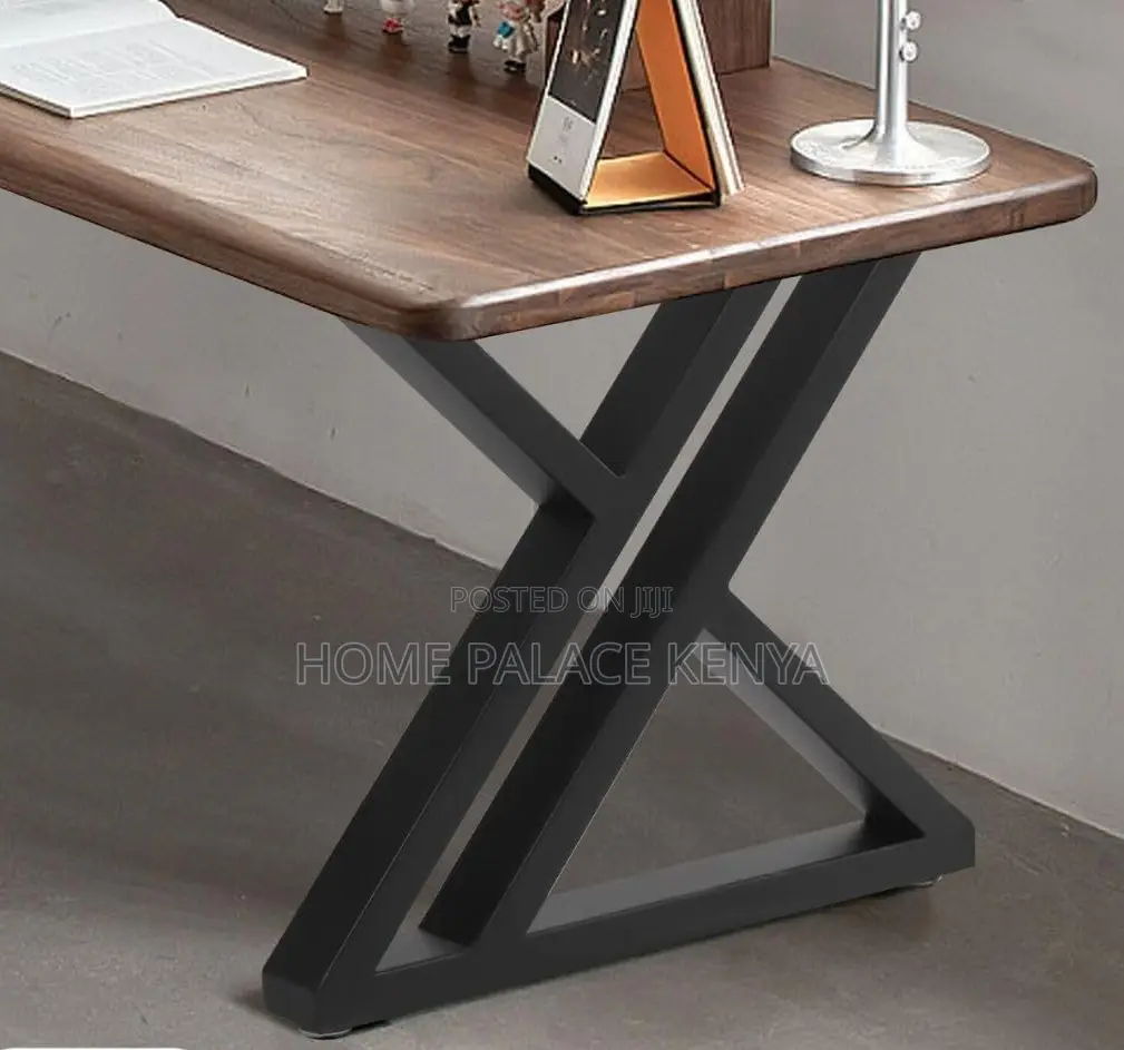 Study Table: Heavy Duty Metal Legs Wooden Table
