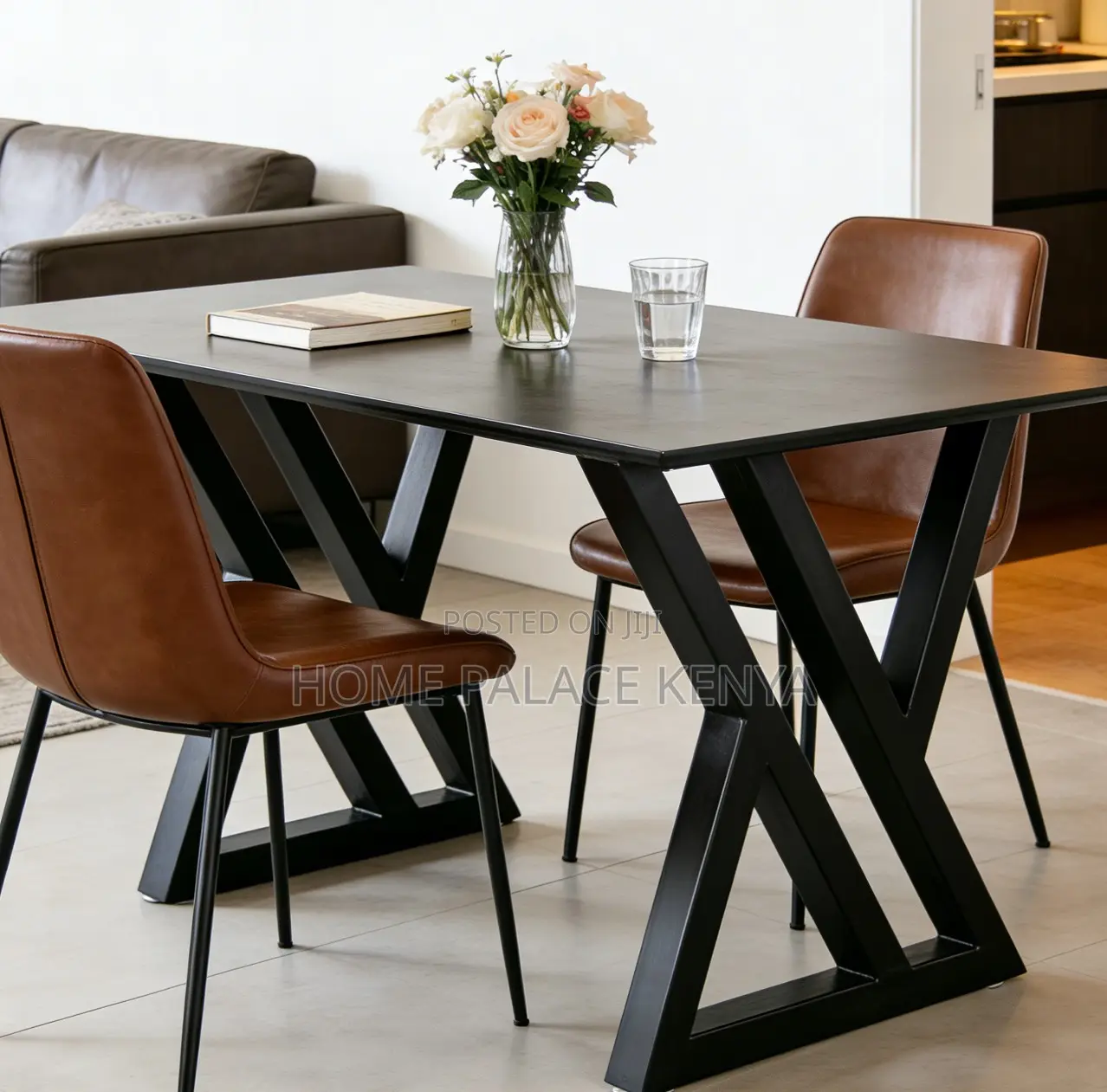 Study Table: Heavy Duty Metal Legs Wooden Table