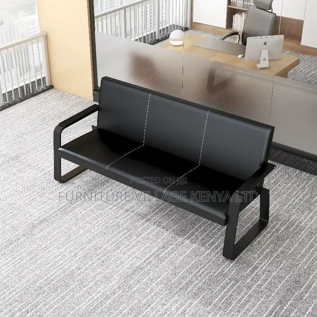 Office Sofa: 5-Seater Leather Lobby Sofa Set - thumbnail 5