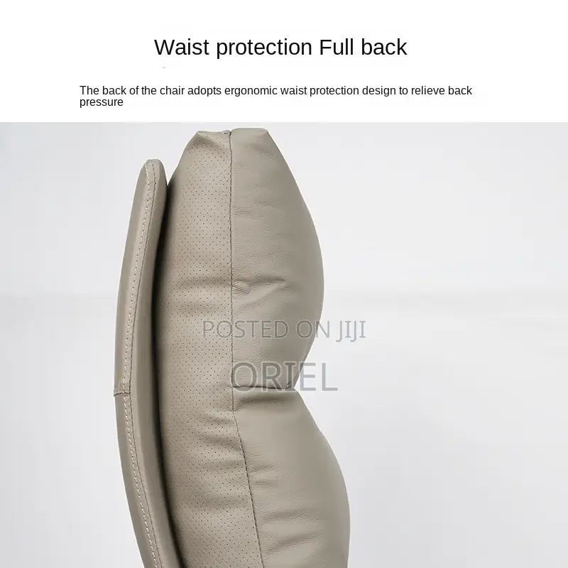 Office Chair : Grey Leather Director's Executive Office Seat