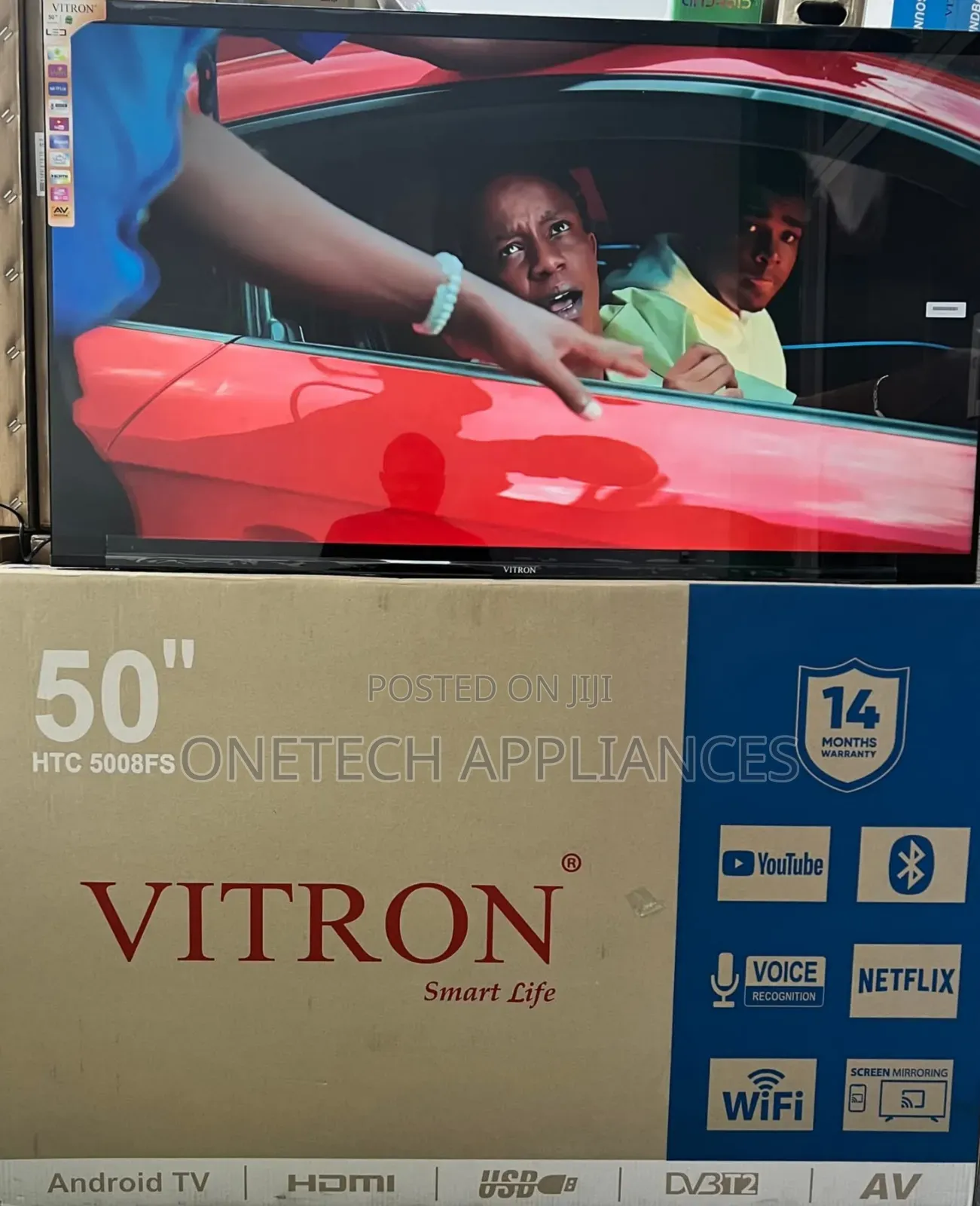 50"Inch Tv Htc5008fs Frameless Full Hd Smart Android Tv 1year Warrant