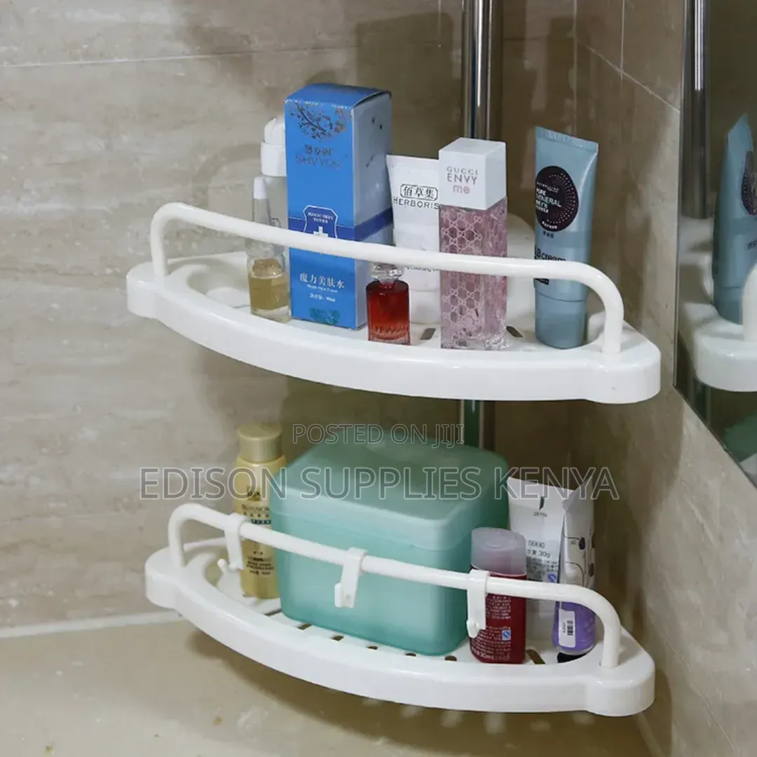4-tier Adjustable Corner Shelf – Floor-to-ceiling Bathroom Organizer