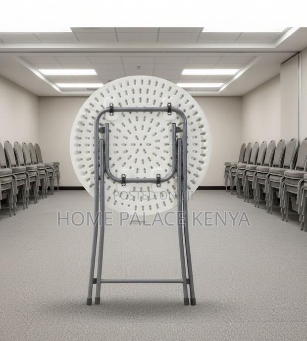 Folding Table: Outdoor Round Banquet Plastic Portable Table - thumbnail 2