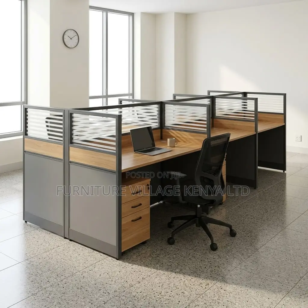 Office Workstation: Modular Six-Person Office Workstation.