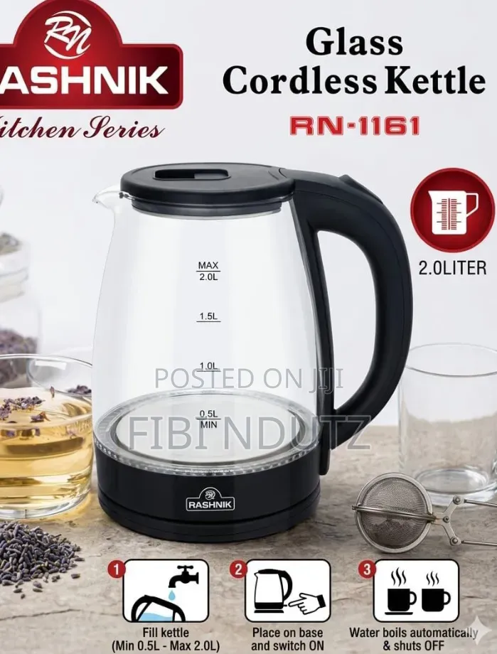 Rashnik Glass Kettle Cordless/Glass Kettle