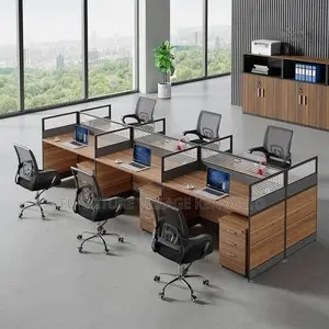 Office Workstation: Modular Six-Person Office Workstation.