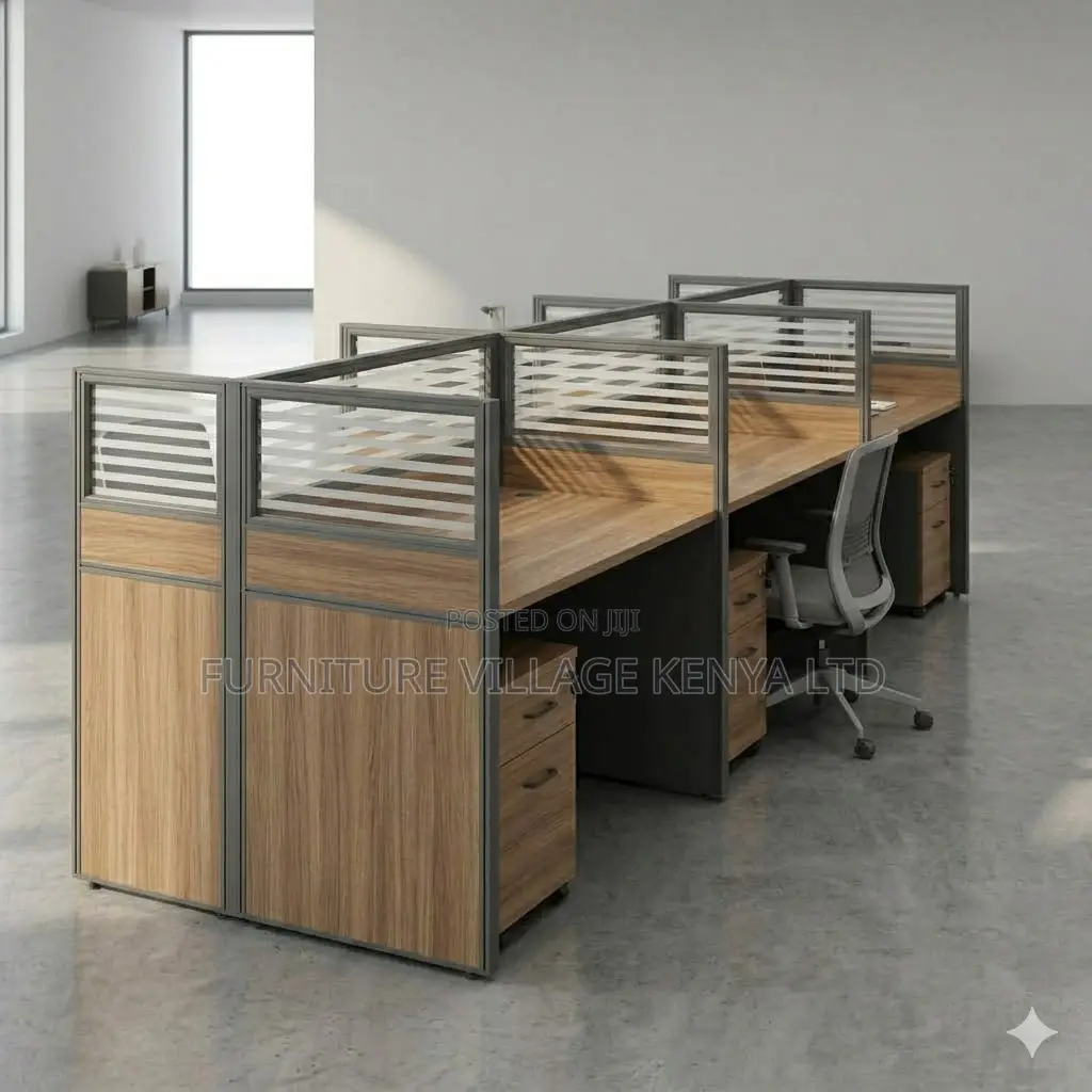 Office Workstation: Modular Six-Person Office Workstation.