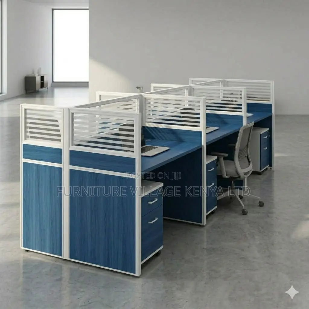Office Workstation: Modular Six-Person Office Workstation.