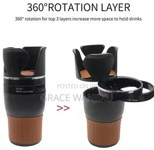 Adjustable 5-1 Multifunction Rotating Car Cup Holder