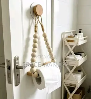 Rustic Hemp Rope Tissue Holder With Self Adhesive