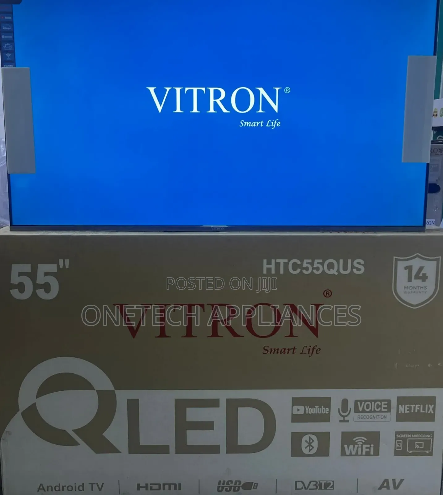 Vitron 55" Inch Qled Television Uhd Smart Android Digital Tv,