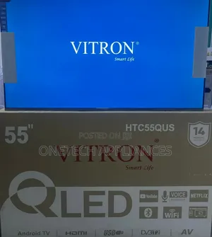 Vitron 55" Inch Qled Television Uhd Smart Android Digital Tv,