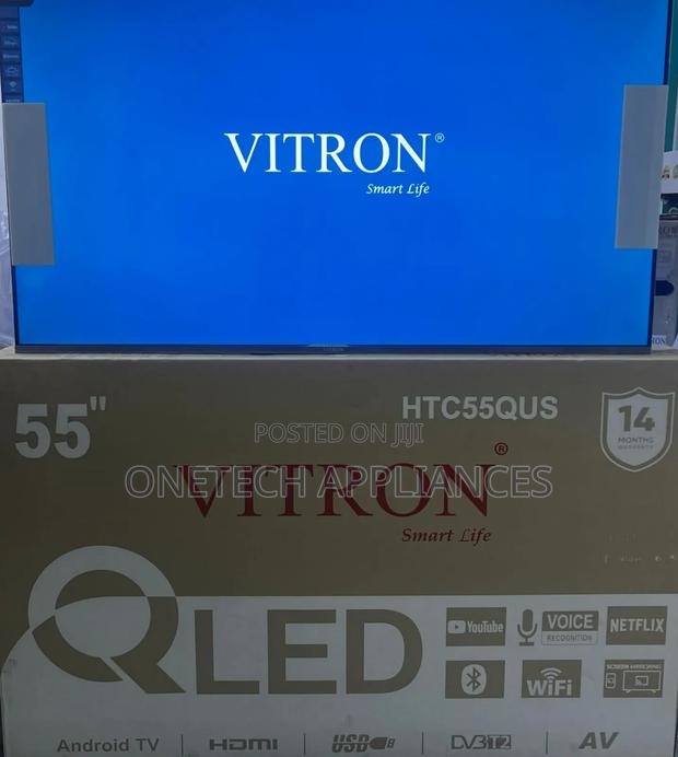 Vitron 55" Inch Qled Television Uhd Smart Android Digital Tv,