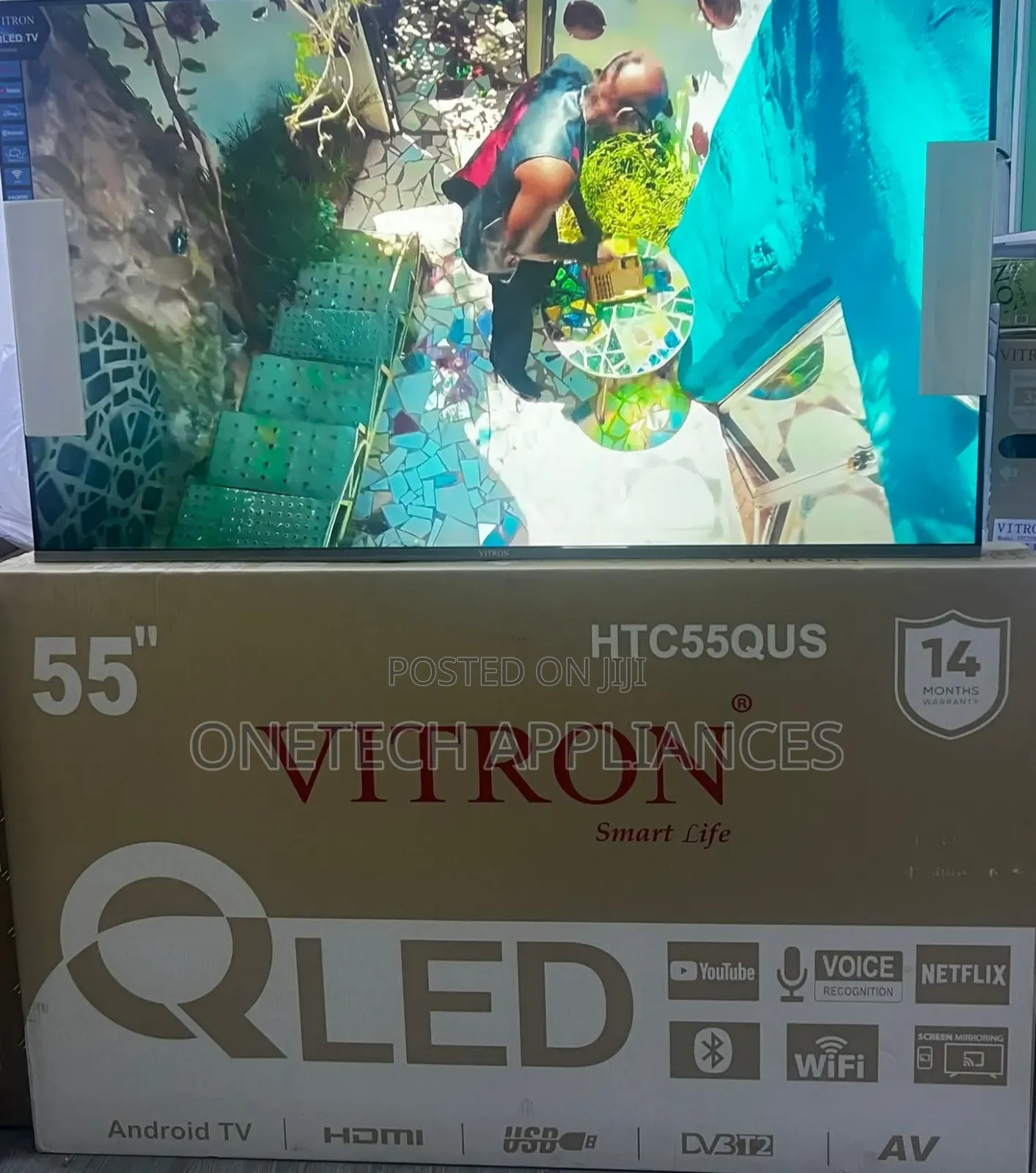 Vitron 55" Inch Qled Television Uhd Smart Android Digital Tv,