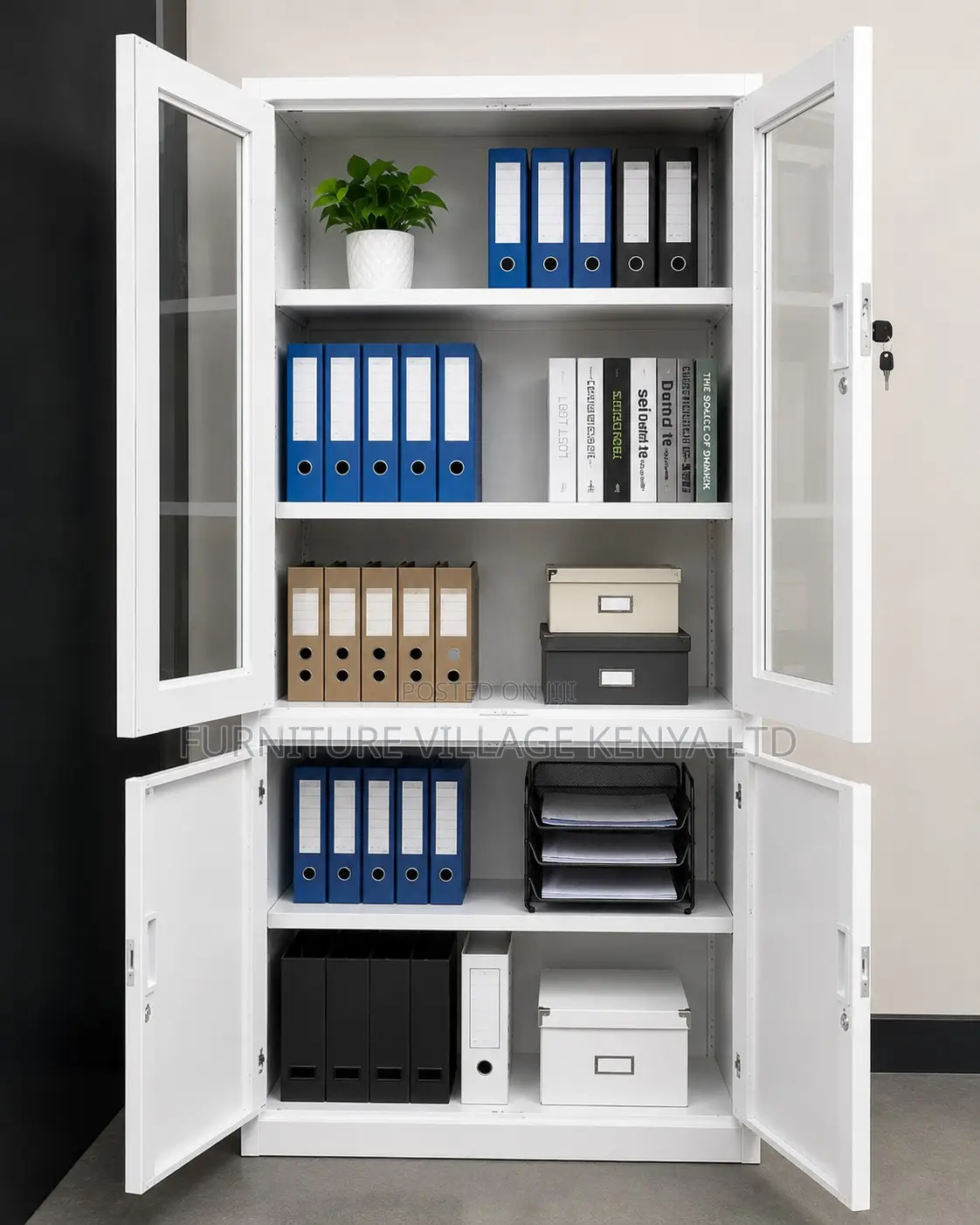 Office Cabinet: 2-Door File Storage Display Cabinet.