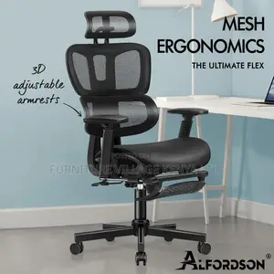 Office Chair: Ergonomic Office Task Chair With Foot Rest.