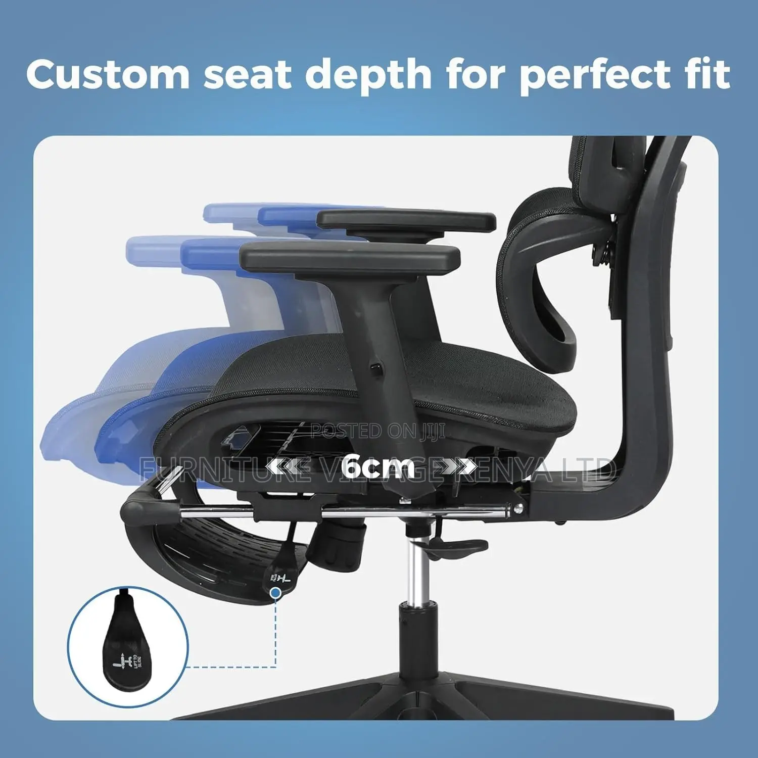 Office Chair: Ergonomic Office Task Chair With Foot Rest.