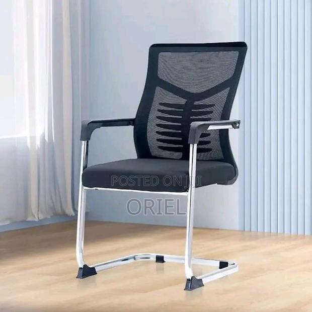 Office Chair : Modern Mesh Visitor Chair With Chrome Frame - thumbnail 5