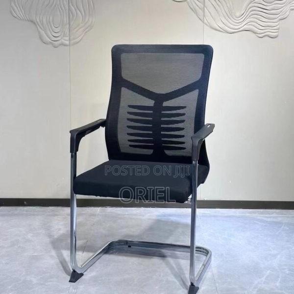 Office Chair : Modern Mesh Visitor Chair With Chrome Frame - thumbnail 8