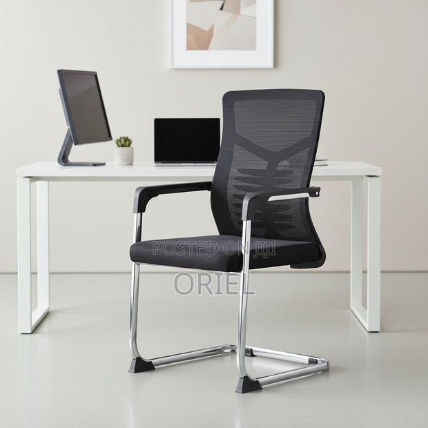 Office Chair : Modern Mesh Visitor Chair With Chrome Frame - thumbnail 15