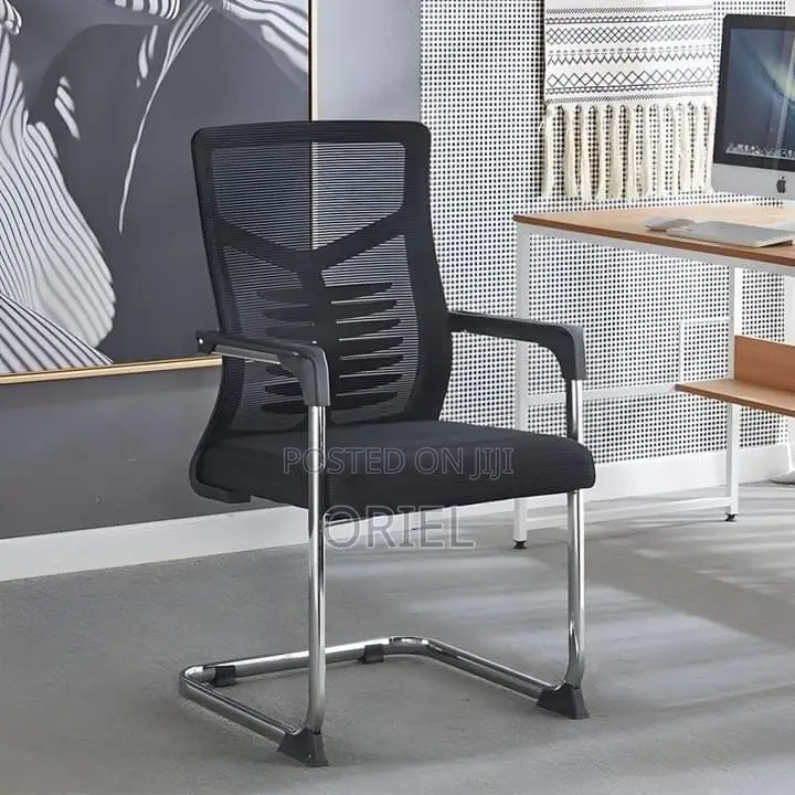 Office Chair : Modern Mesh Visitor Chair With Chrome Frame