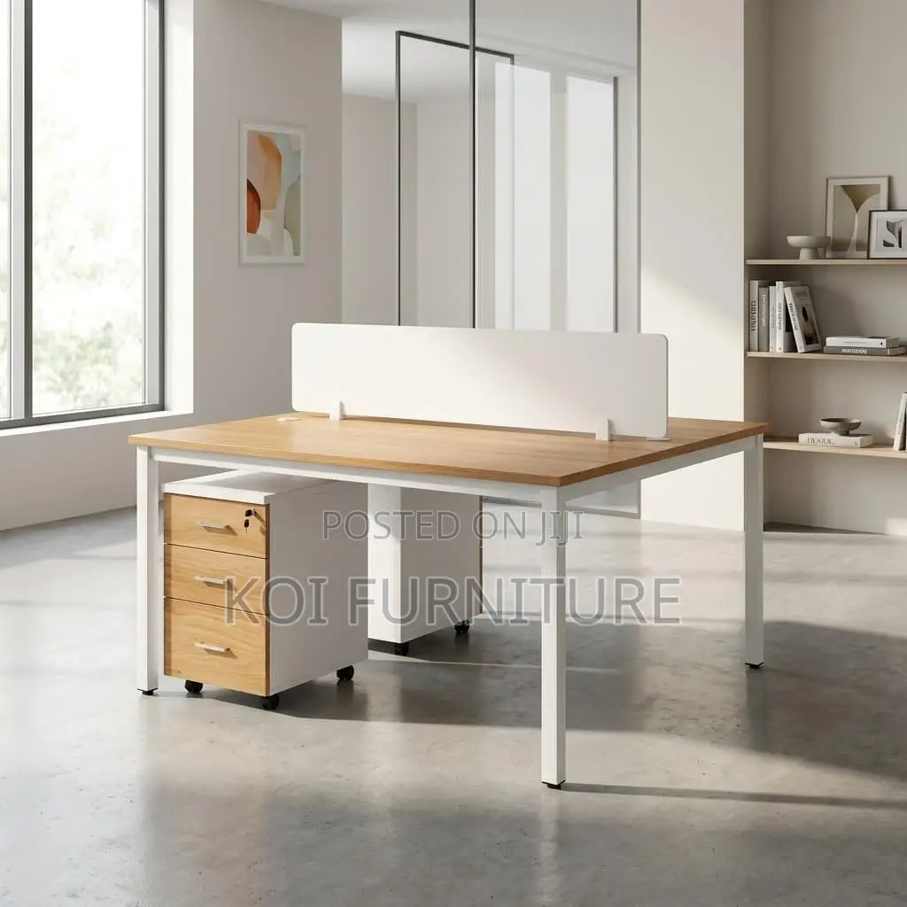 Office Desk :2.4m Vero Executive Desk in Wood Finish With Fixed Return