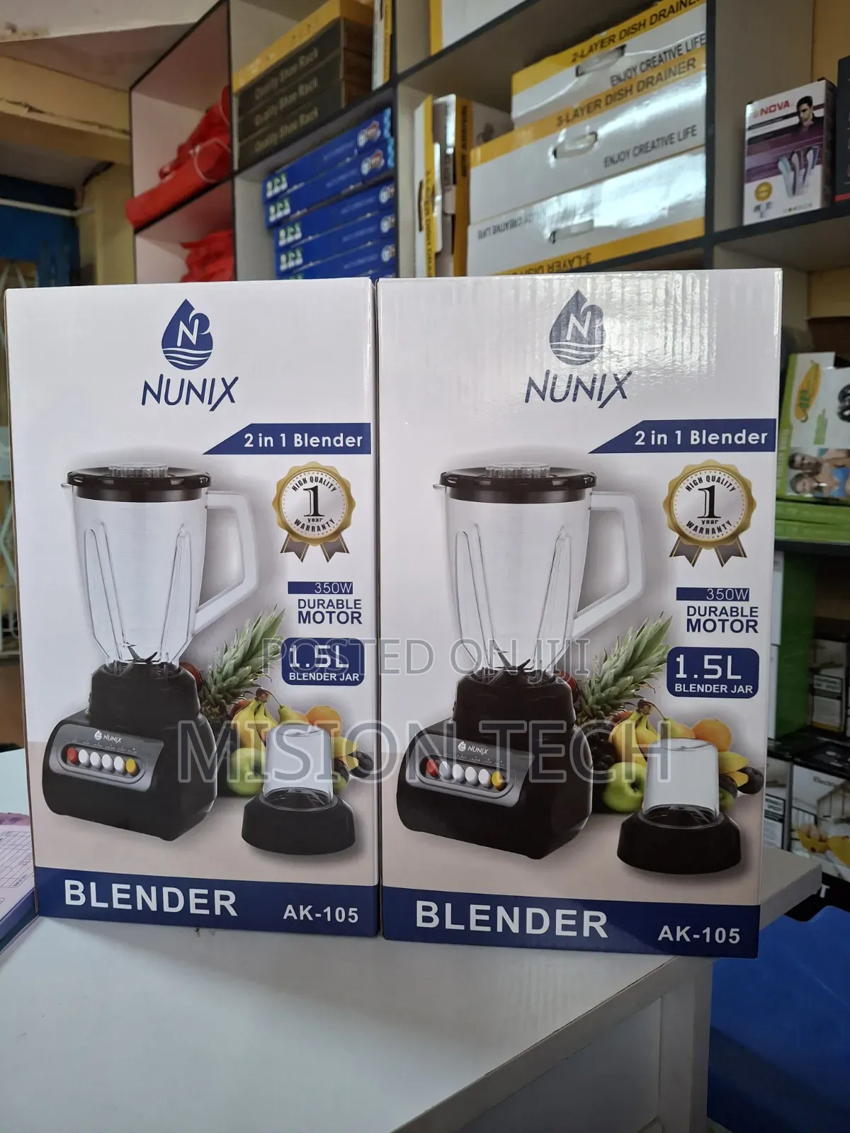 Nunix Ak-105 2 in 1 Blender 1.5l 350w 