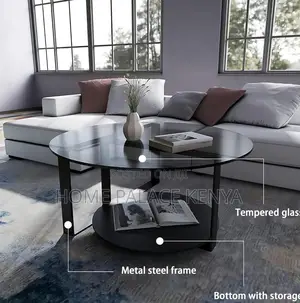 Centre Table: Round Glass Coffee Table With Stainless Steel Frame